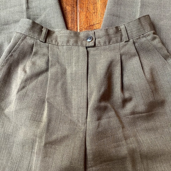 TALBOTS COLLECTION. SIZE 4. DARK BROWN TWEED, WOOL DRESS PANTS. - Picture 1 of 8